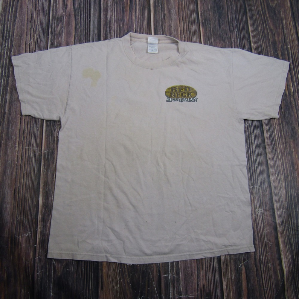 Delta Magnum Weight T-Shirt Mens Large Tan Redneck Sportsman Hunting Graphic Tee